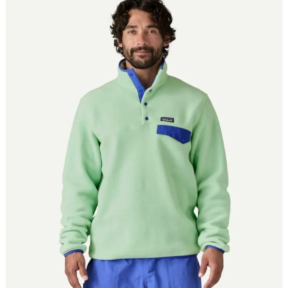 Patagonia Men's Lightweight Synchilla Snap-T Fleece Pullover Rinsed Green Large